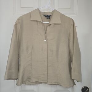 Ann May Gold Silk Collared Blouse